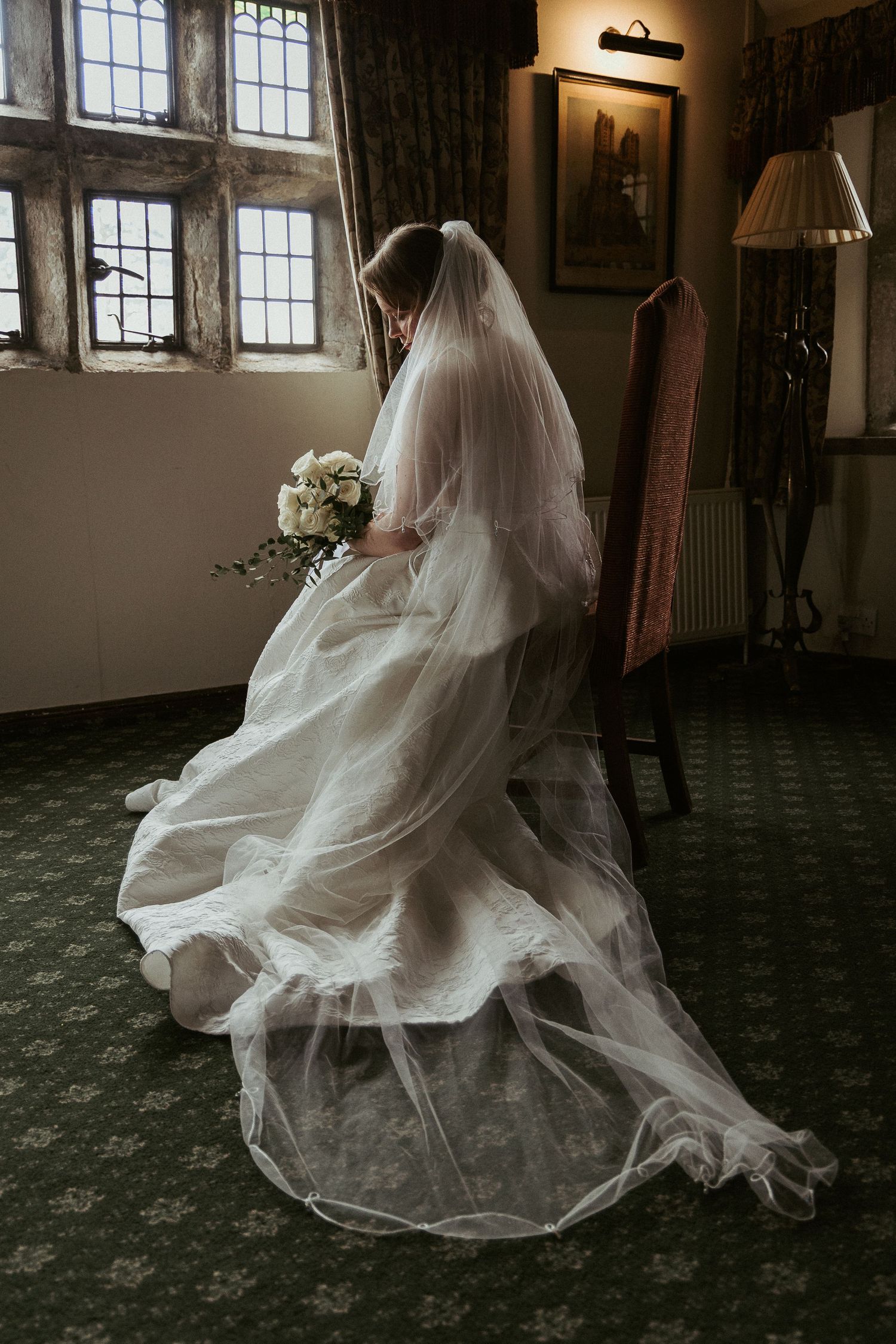 Bridal moments in the rooms of  Holdsworth House Historic Wedding Venue, West Yorkshire