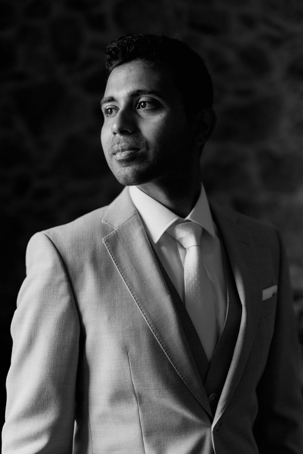 groom portrait destination wedding ceremony in Portugal