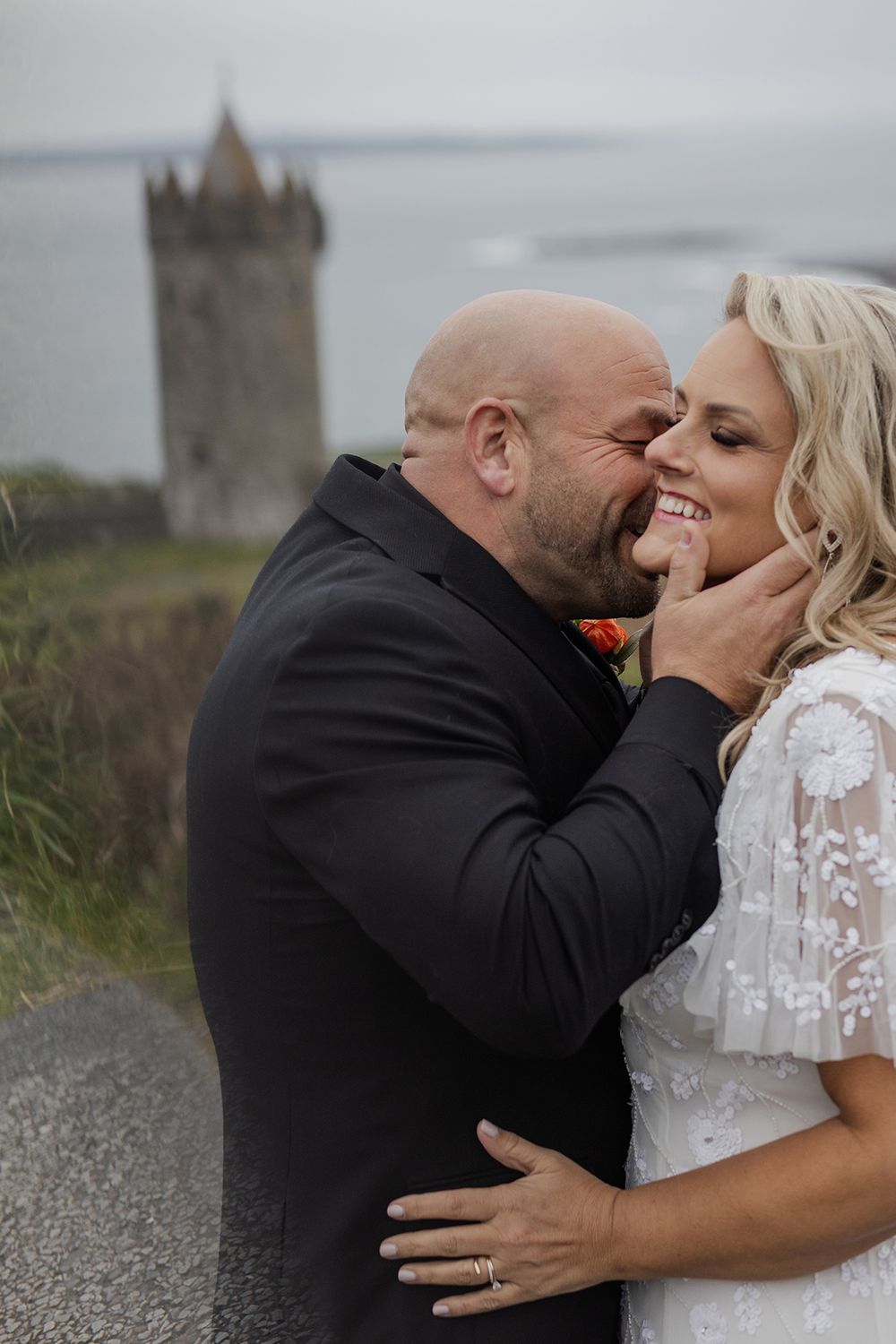Elopement portraits at Doonagore Castle in County Clare, Ireland.