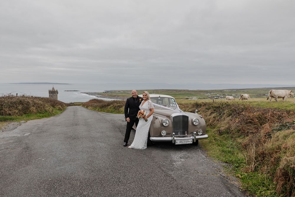 Elopement portraits at Doonagore Castle in County Clare, Ireland.