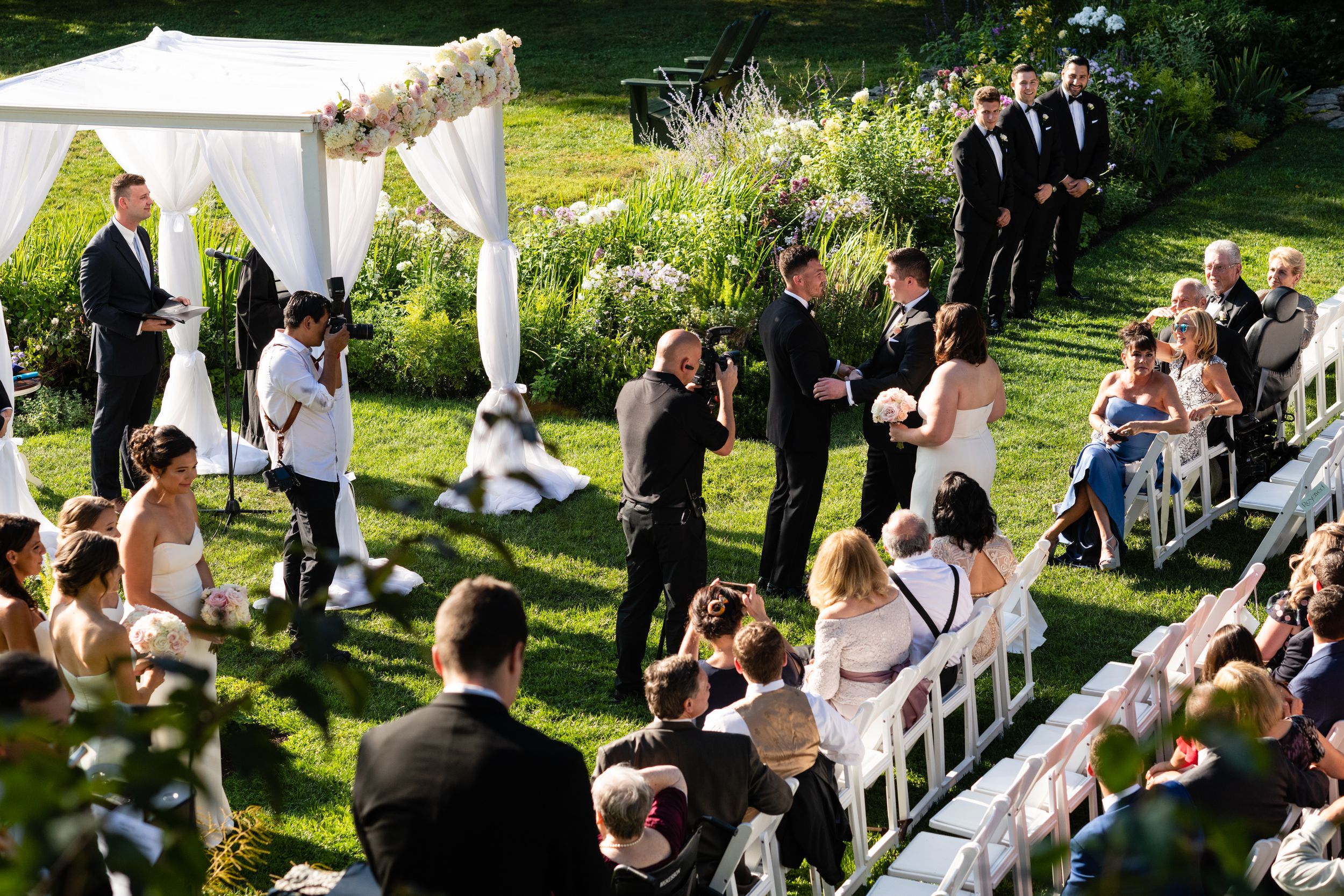 Coastal garden wedding at Blithewold Mansion, RI. Timeless heirloom memories and luxury Bristol photography by Stefy Hilmer Photography.