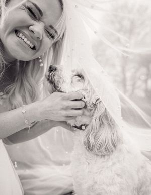 A series of black and white portraits showing joyful expressions and laughter in a soft, dreamy style.