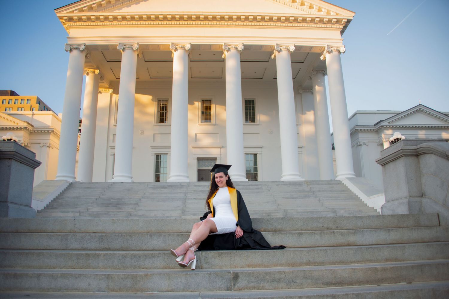 Graduate on Stairs in Richmond, Virginia