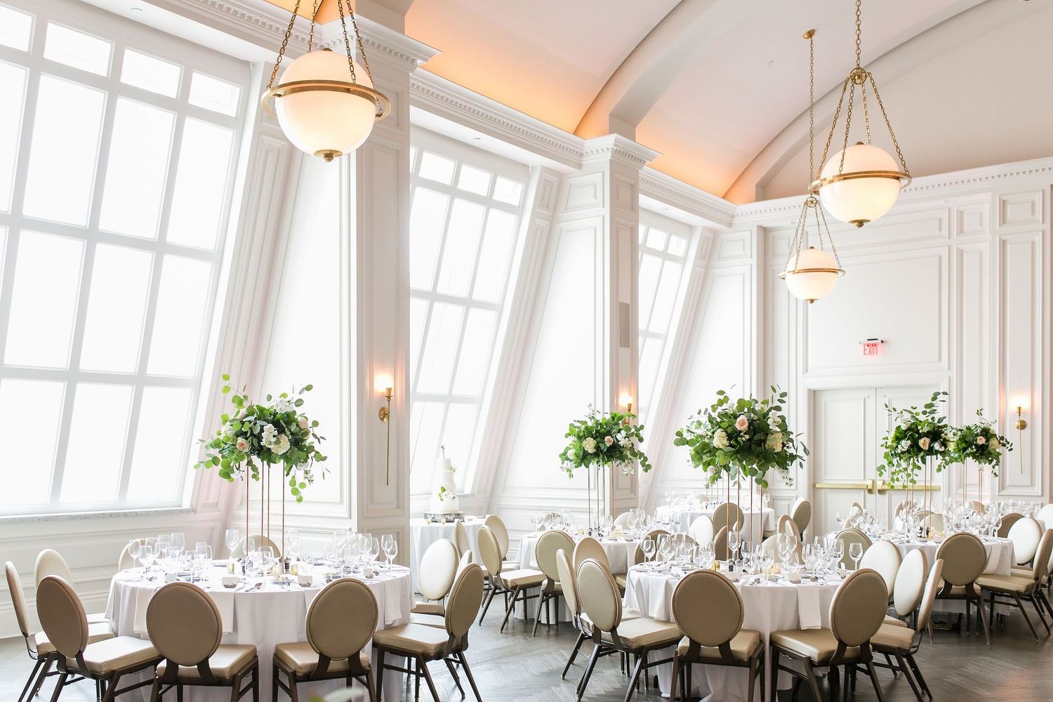 Reception setup at The Adolphus Hotel, a Dallas wedding venue
