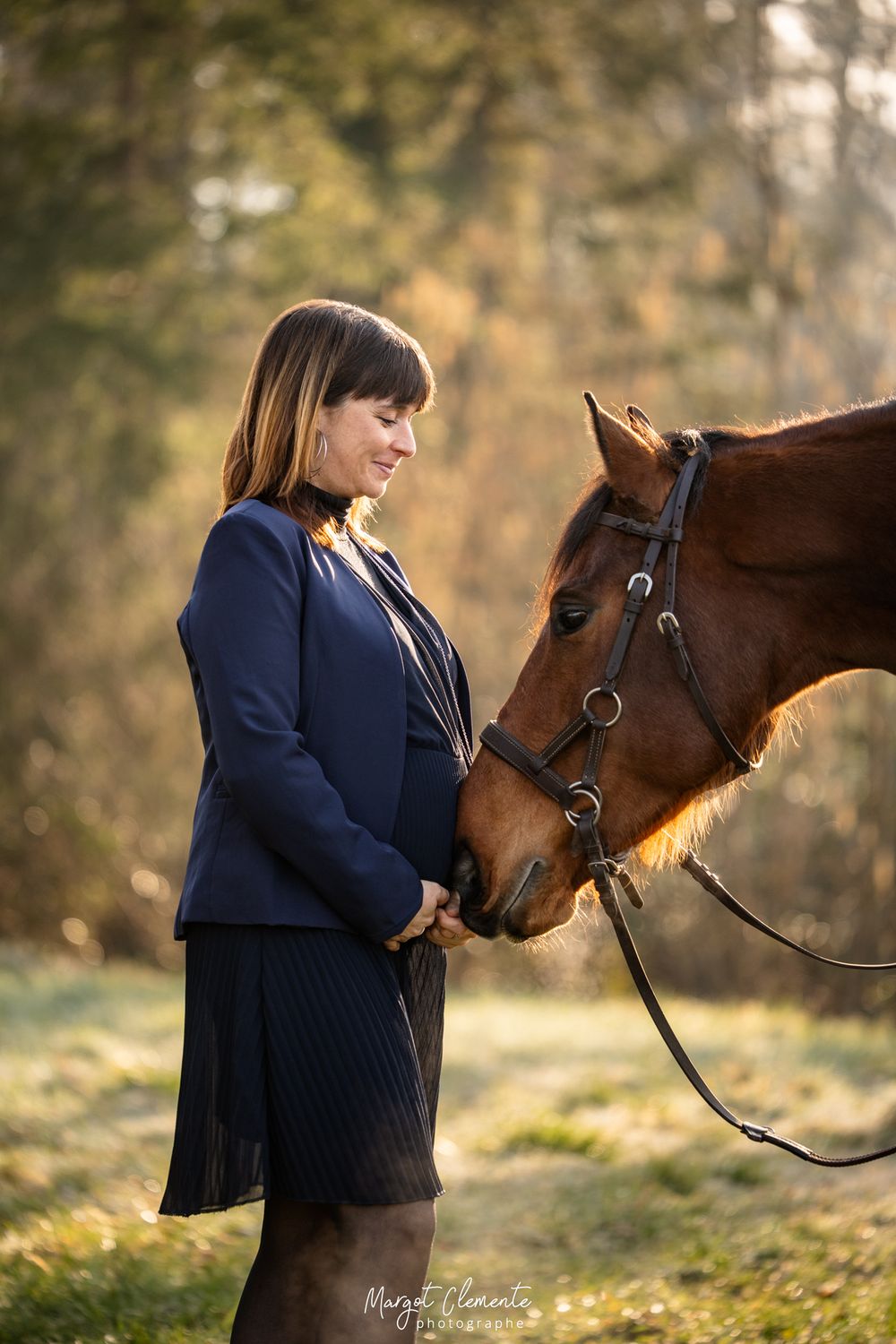Séance photo grossesse cheval chien Alsace