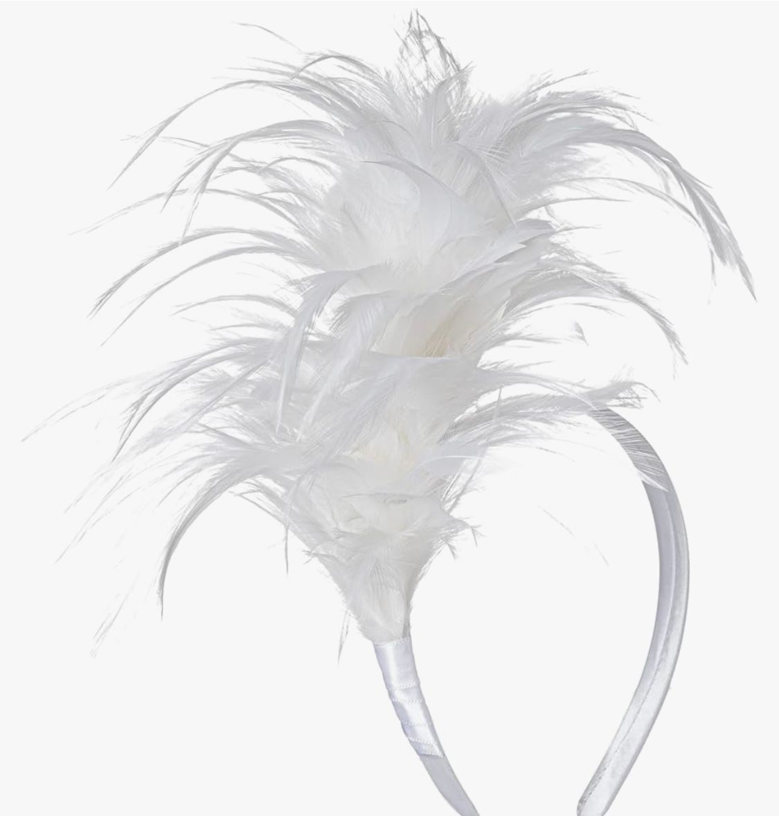 Add a touch of elegance with a white feather tiara prop for your photo booth, perfect for adding glamour and fun to any special occasion!