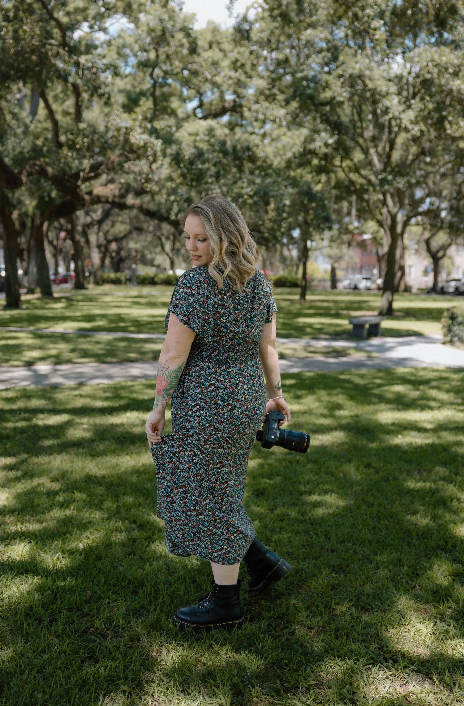 Asheville small business owner posing outdoors during a personal branding photography session