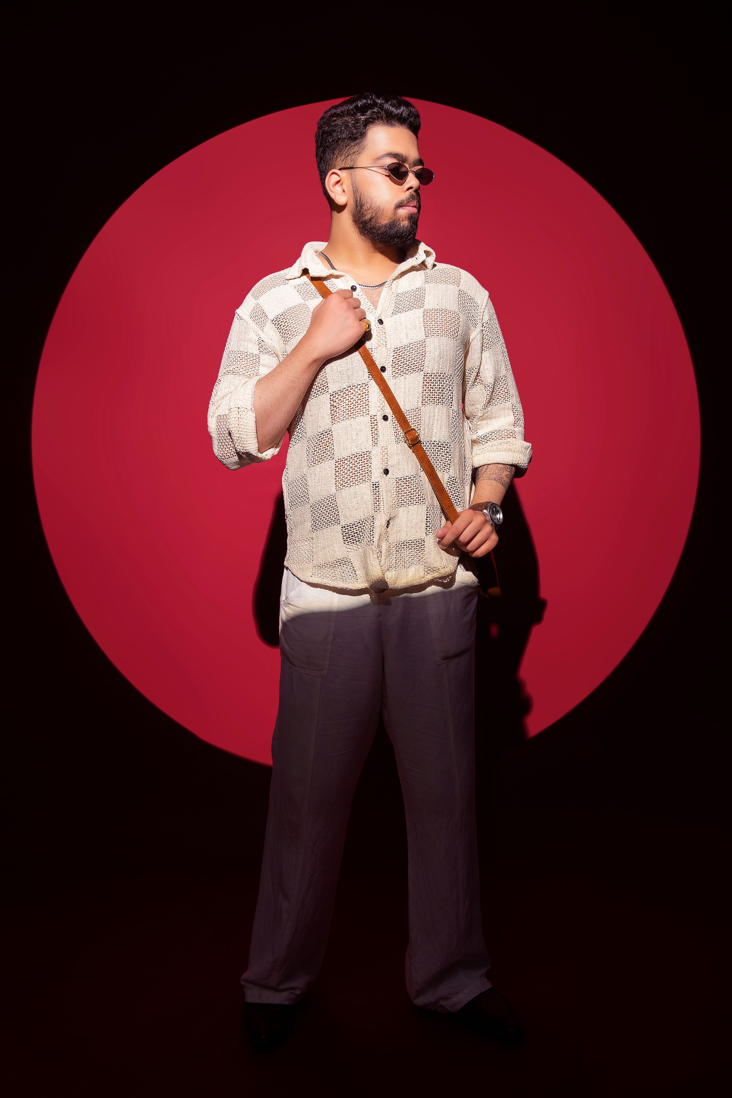 Creative fashion photography shoot in Delhi studio with styled portrait