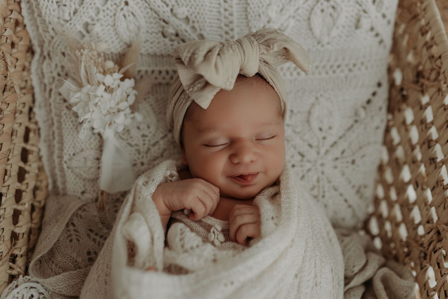 Photographie de naissance réalisée en Gironde.