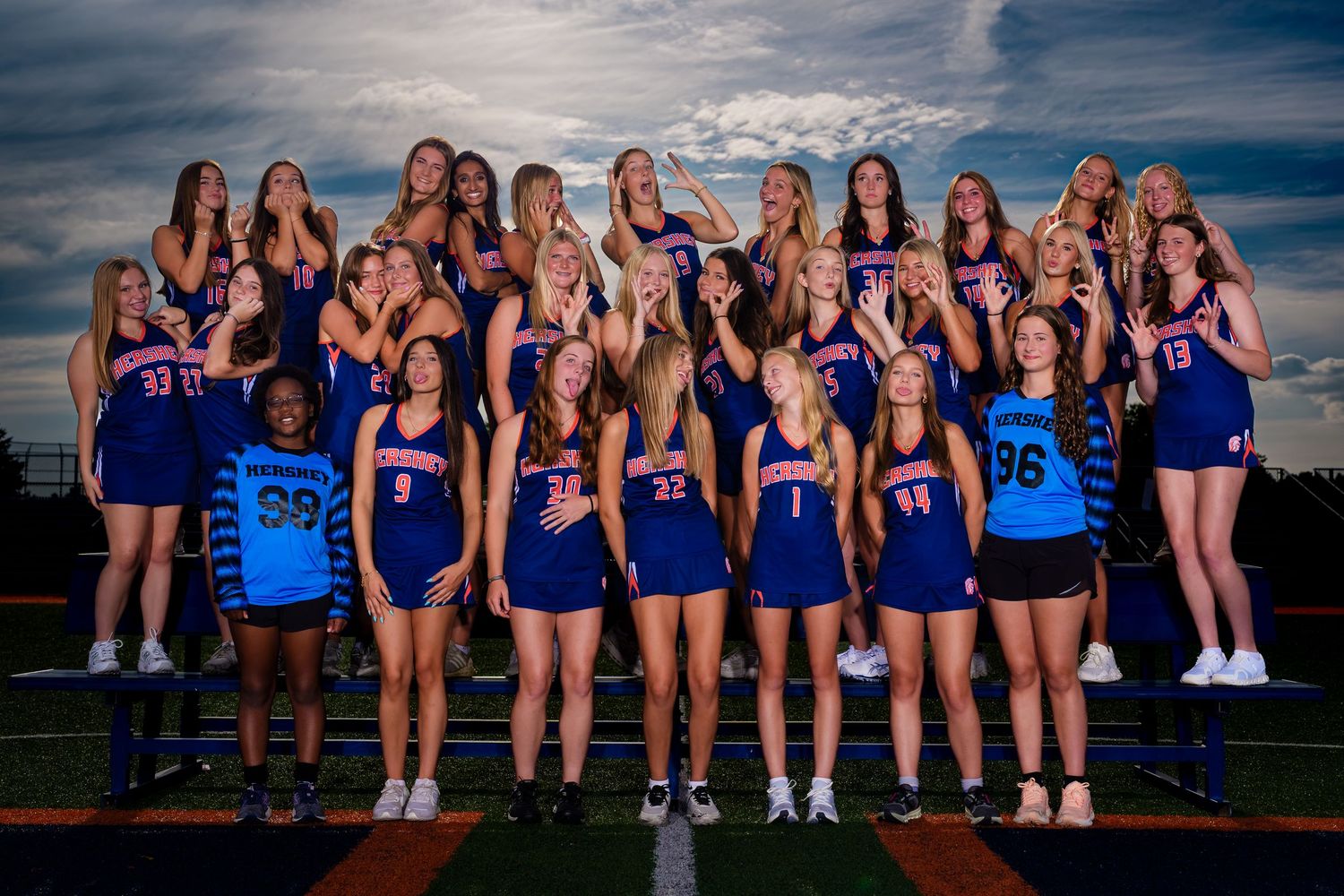 Hershey Trojans field hockey team, fun team photo day, by Deanna Fox, SportsFox Photography based in Hershey PA