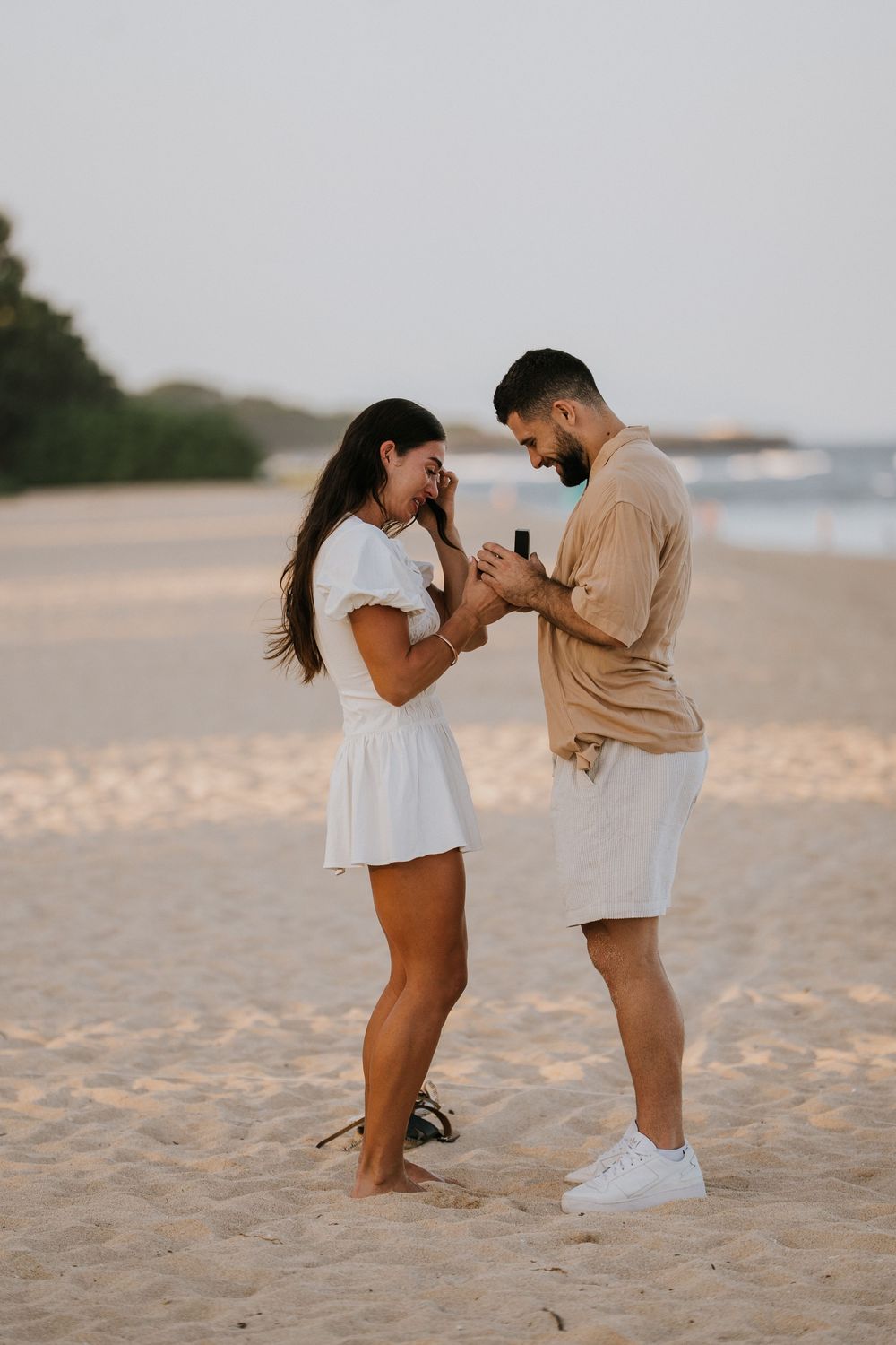Romantic proposal photoshoot in Bali at sunset