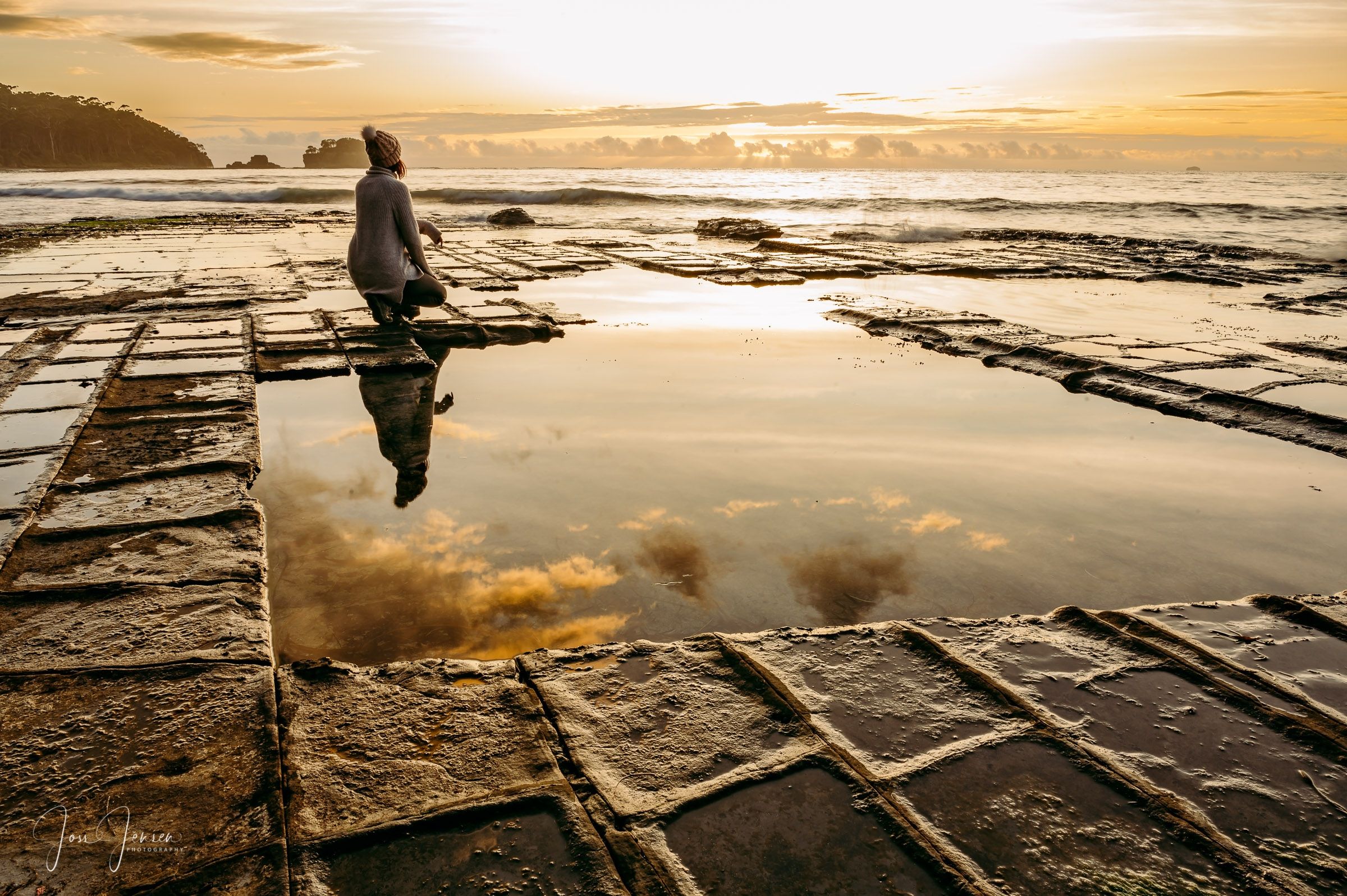tessellated pavements captured by Tasmanian air bnb photographer Joss Jensen