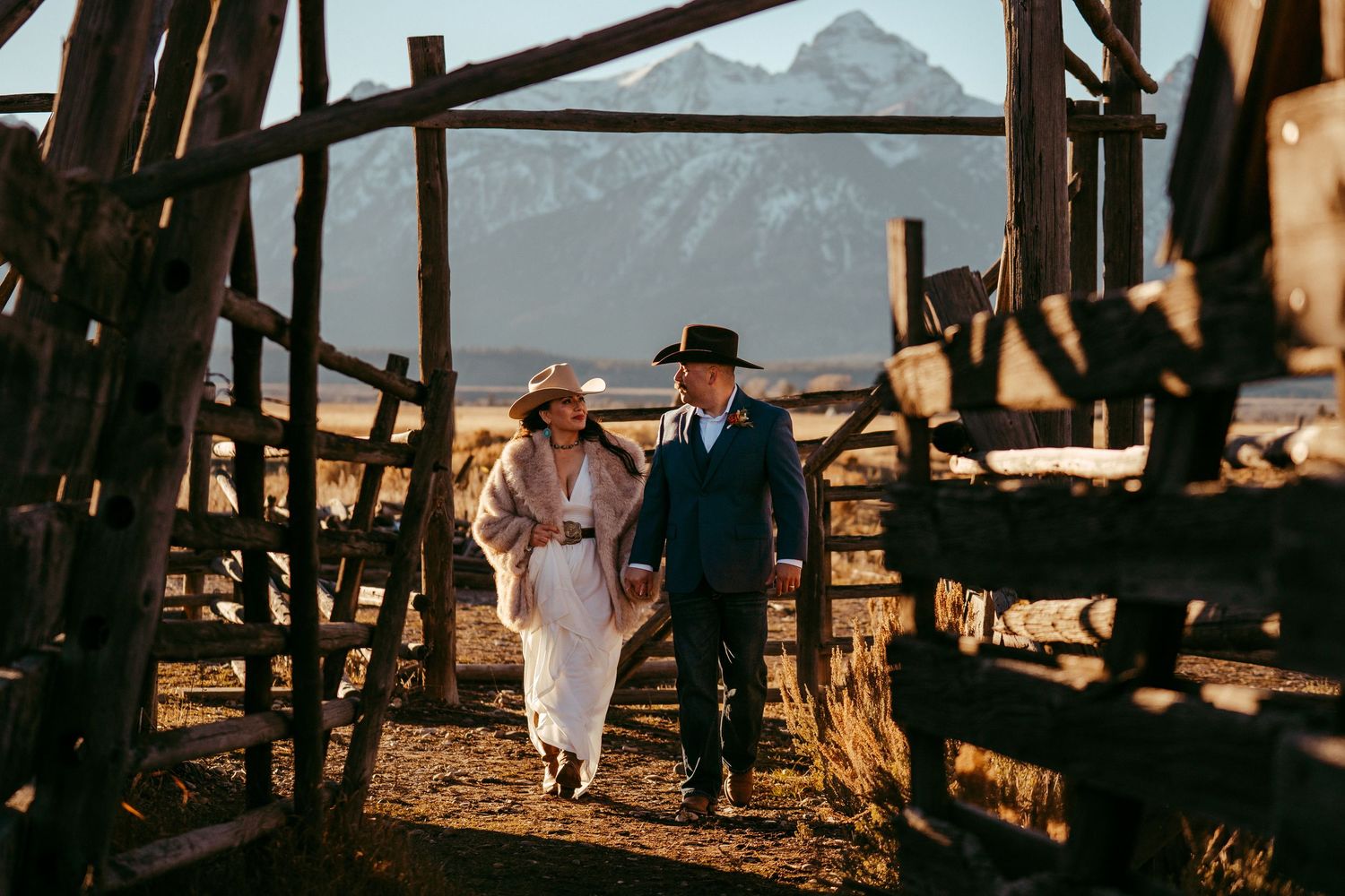Elegant outdoor wedding ceremony at upscale mountain resort