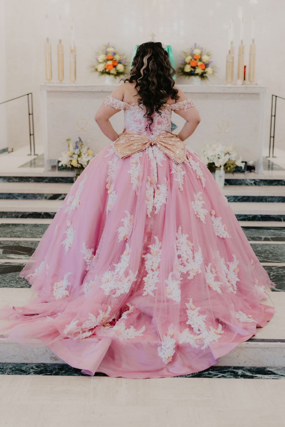 Quinceañera walking through venue doors, grand entrance, knoxville tn