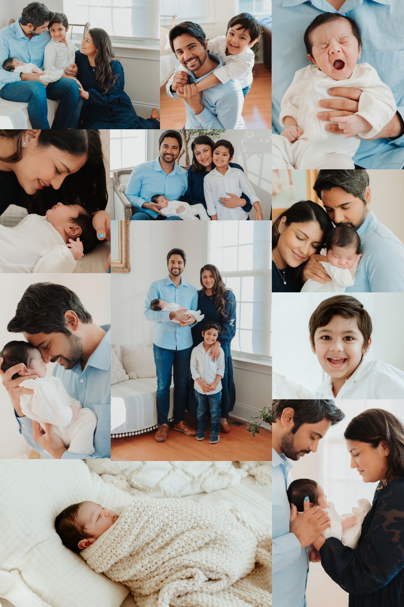 A heartwarming collage of family moments showing joy, laughter and togetherness during everyday life at home.
