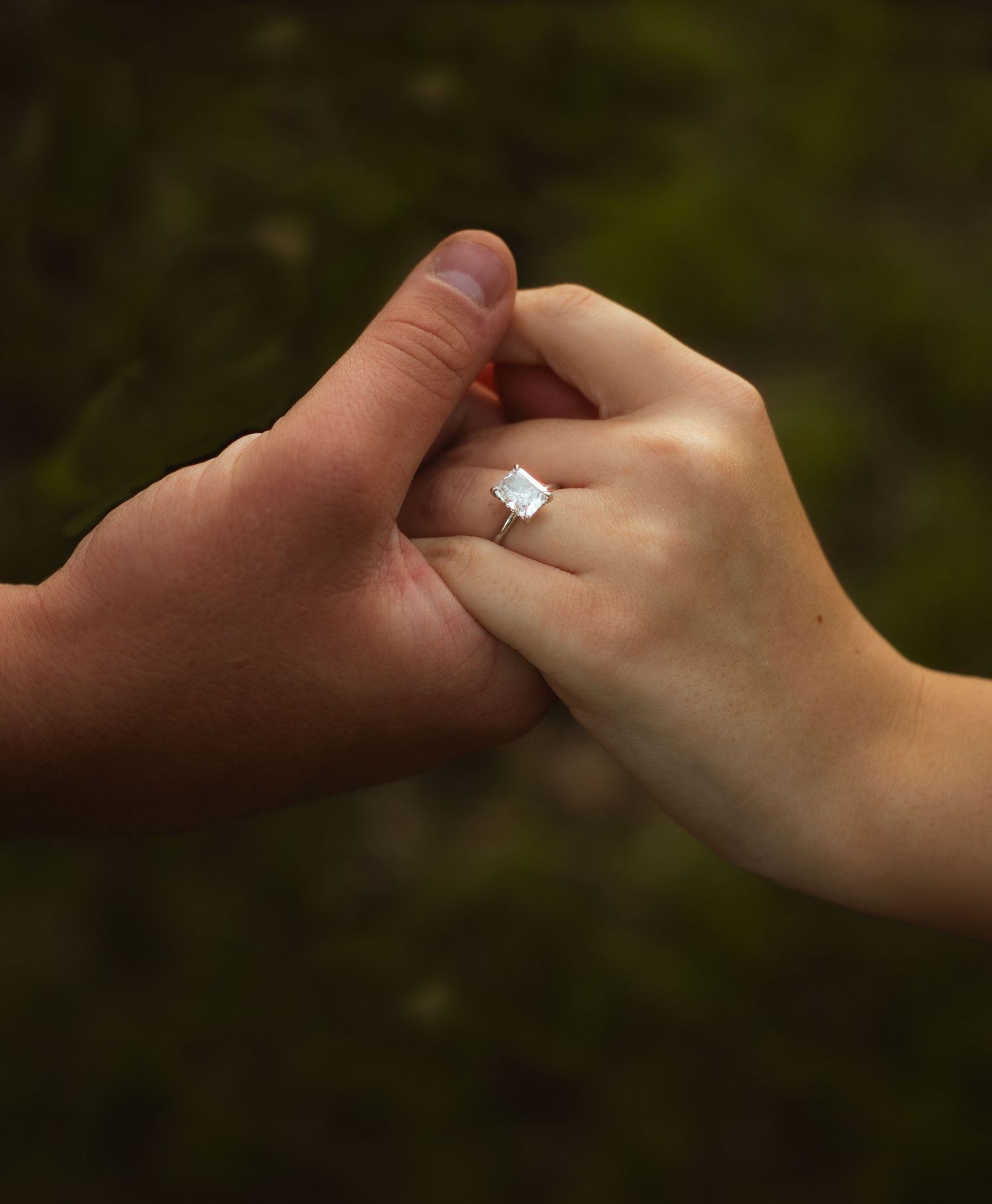 Whimsical dreamy cinematic golden hour couple engagement photos near Chattanooga, TN