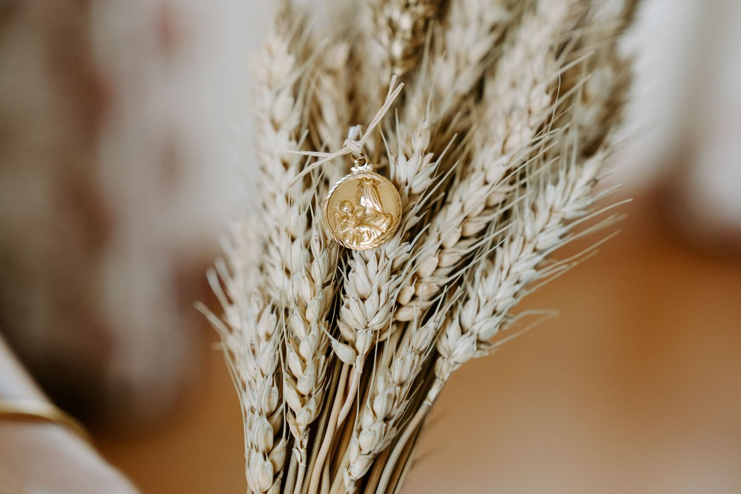 Close-up detail shots of dried wheat stalks in warm golden tones.
