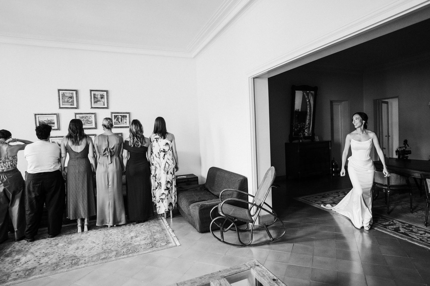 First look damas de honor en Jardins el roquer