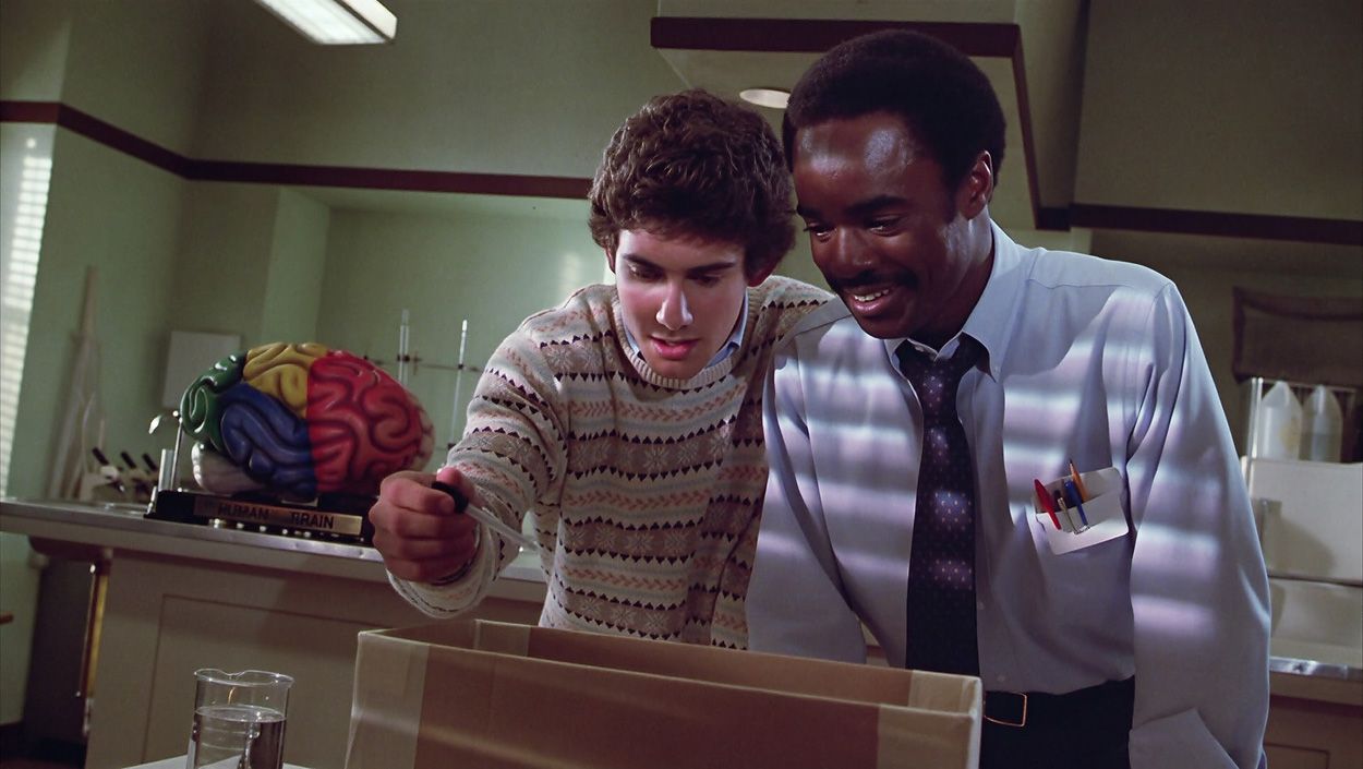 Billy and teacher Roy Hanson in Gremlins