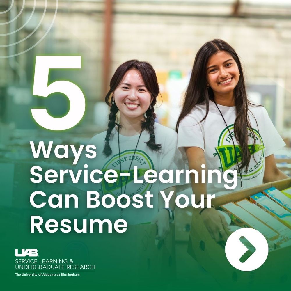 UAB Service Learning and Undergraduate Research, Five Ways Service Learning Can Boost Your Resume post.