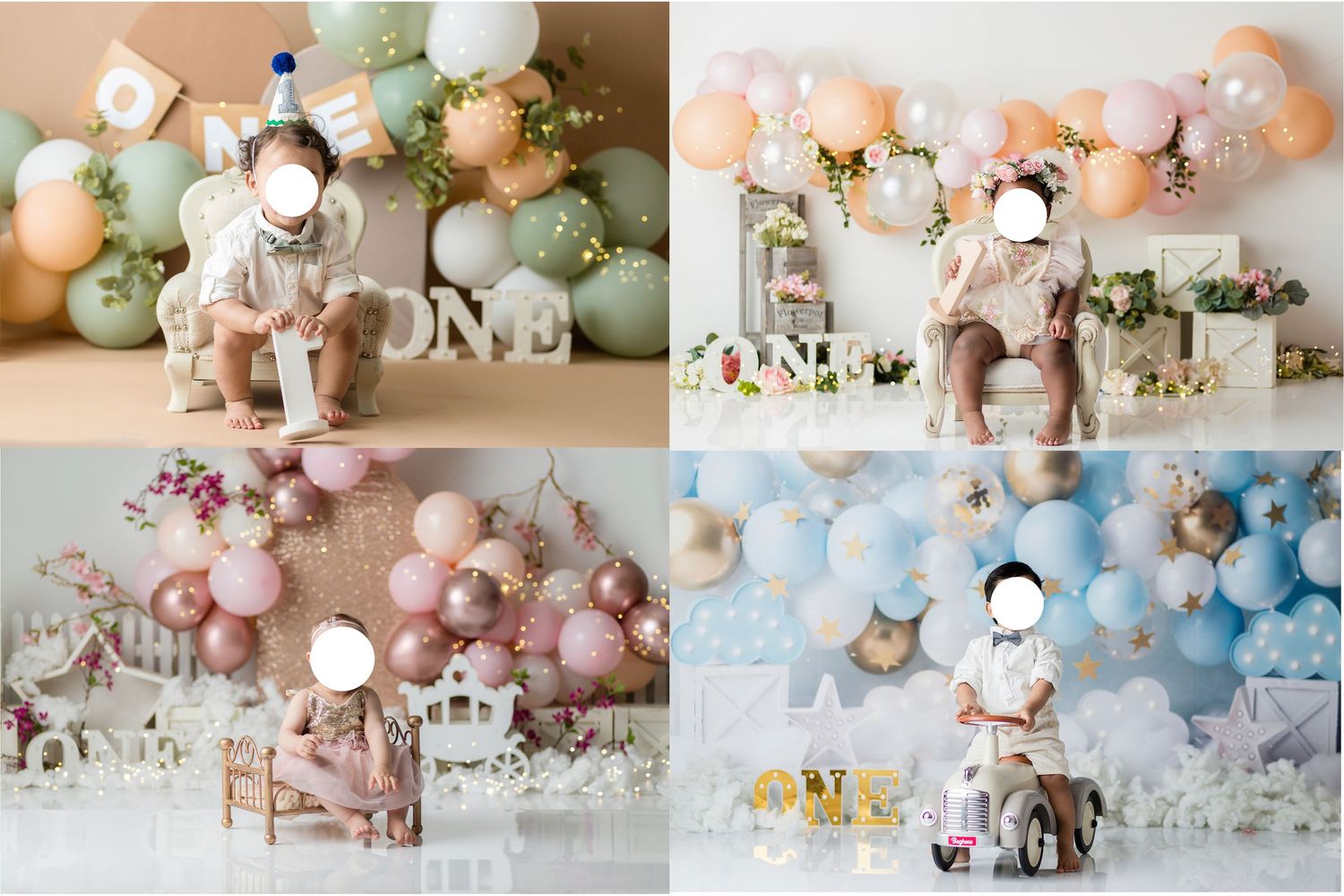 A festive party scene with colorful decorations, balloons, and banners arranged for a celebration.