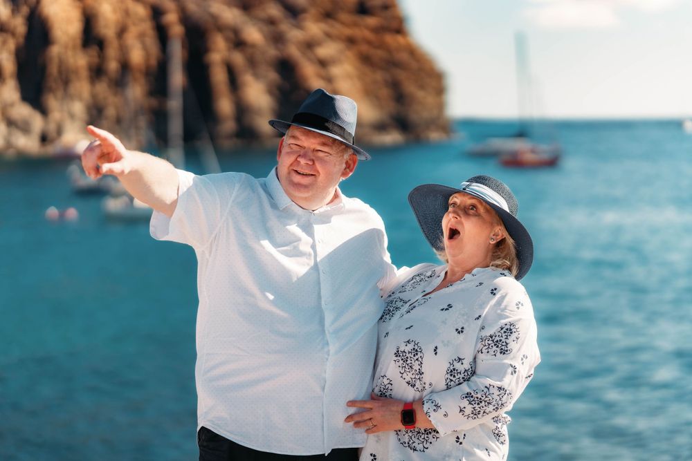 A heartfelt beach photoshoot of an elderly couple in Los Cristianos, Tenerife, Canary Islands. Capturing timeless love by the ocean.