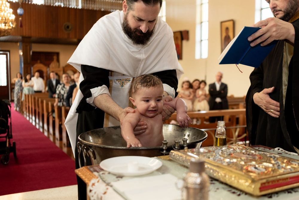 Greek orthodox baptism ceremony photography in Sydney