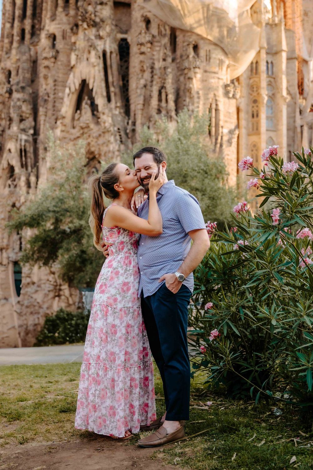 David & Whitney surprise proposal Sagrada Familia