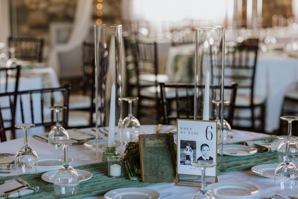 Table setting at a garden wedding located in charlevoix michigan