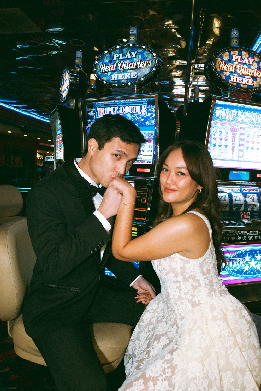 Las Vegas engagement session on film and super 8 video