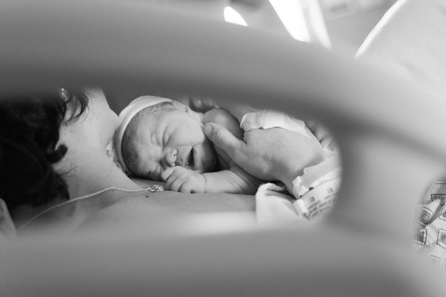 Sweet first moments of mom and baby.