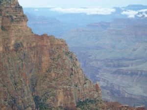 Series of panoramic shots showing the majestic cliffs and ridges of the Grand Canyon.