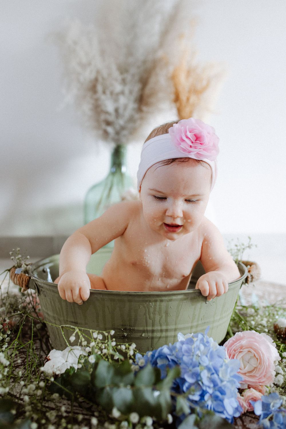Séance photo bain de lait bébé yvelines