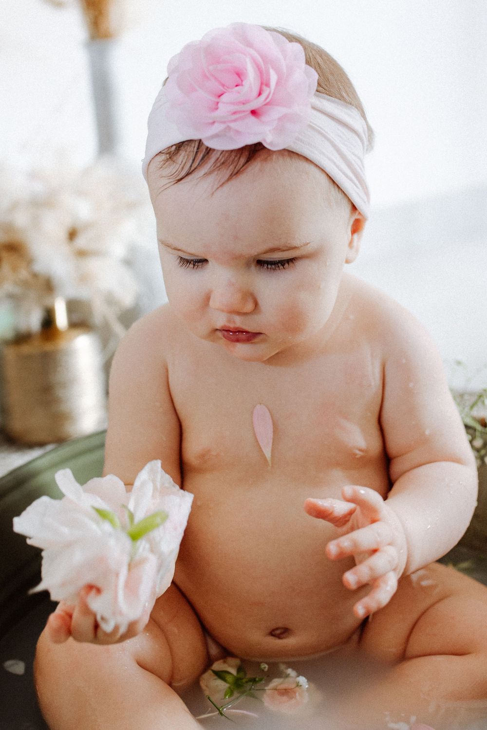 Séance photo bain de lait bébé 8 mois