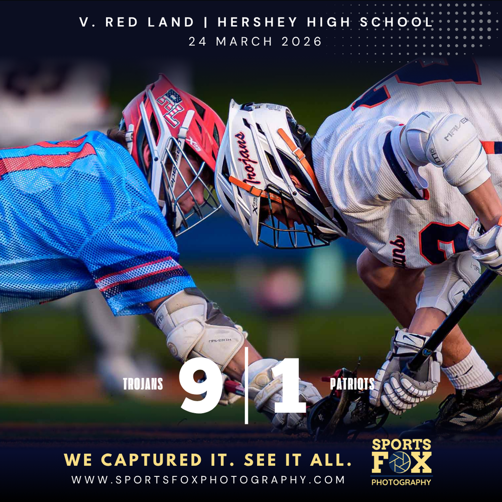 Hershey Trojans vs. Red Land Patriots boys lacrosse, Hershey High School by Deanna Fox, SportsFox Photography based in Hershey PA