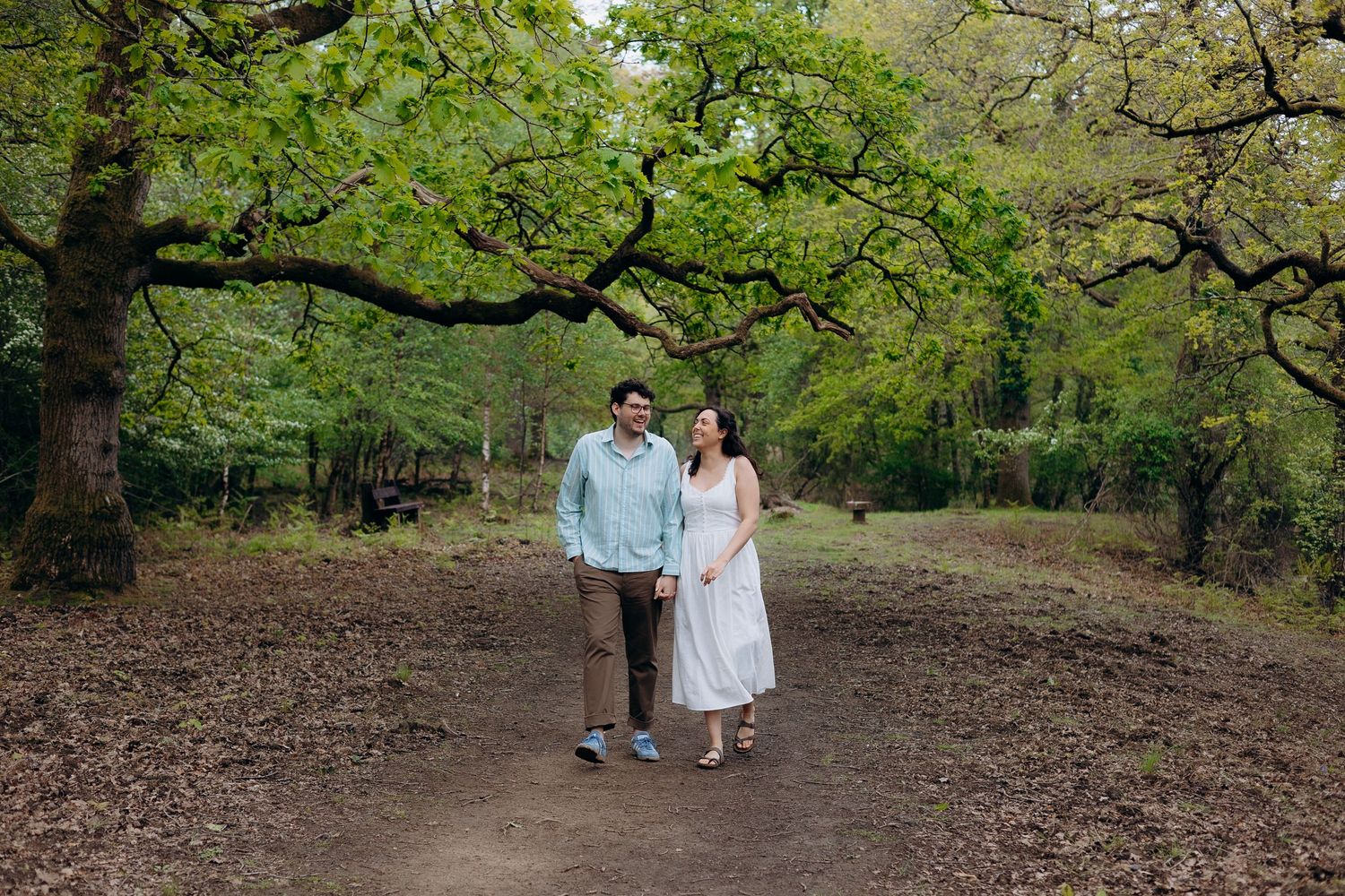 Forest of Dean engagement photoshoot with documentary style wedding photographer capturing authentic pre wedding moments.