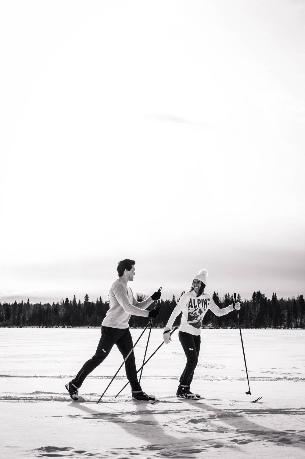 An engagement session in Calgary, Alberta at Glenmore Reservoir.