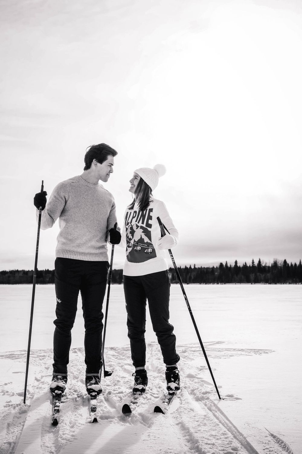An engagement session in Calgary, Alberta at Glenmore Reservoir.