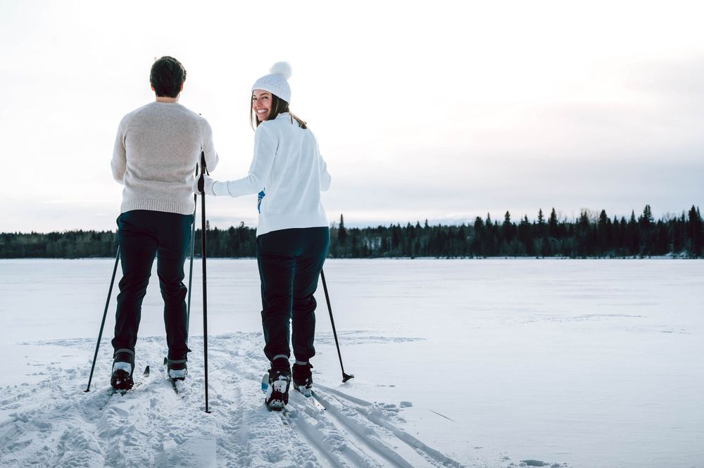 An engagement session in Calgary, Alberta at Glenmore Reservoir.