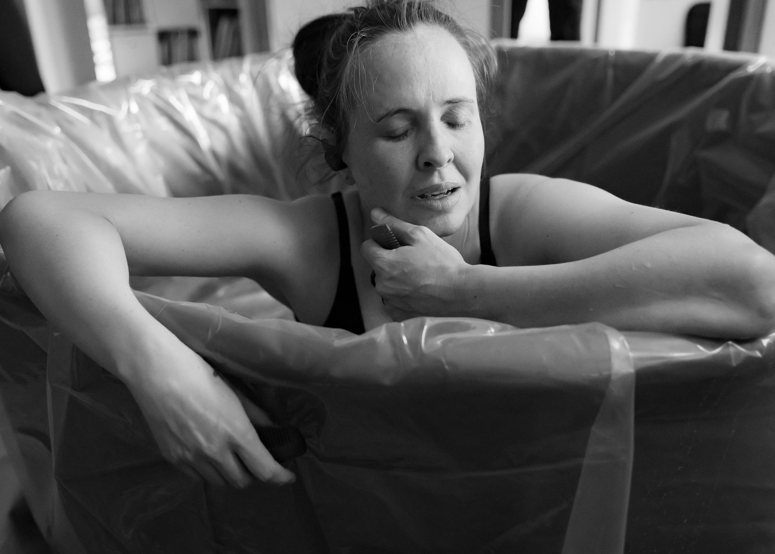 mother pausing with relief between contractions
