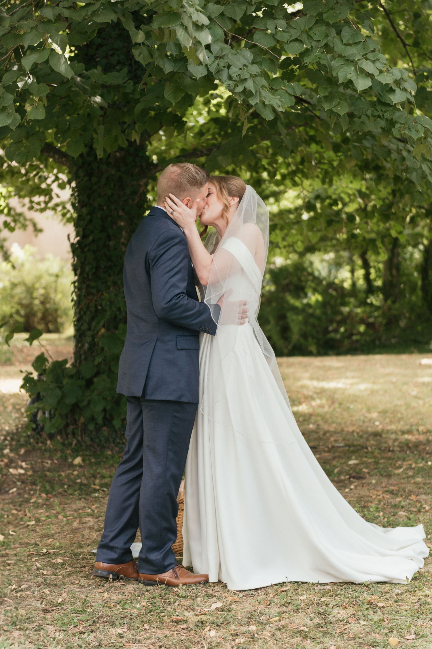 Bride & Groom Wedding Portraits in Rosey, France