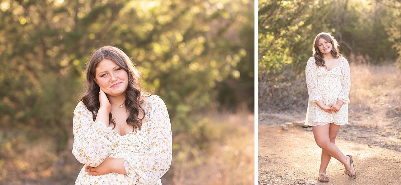 Senior Girl in Spring Field and Cap and Gown by Bartlesville Photographer Kristi Bray