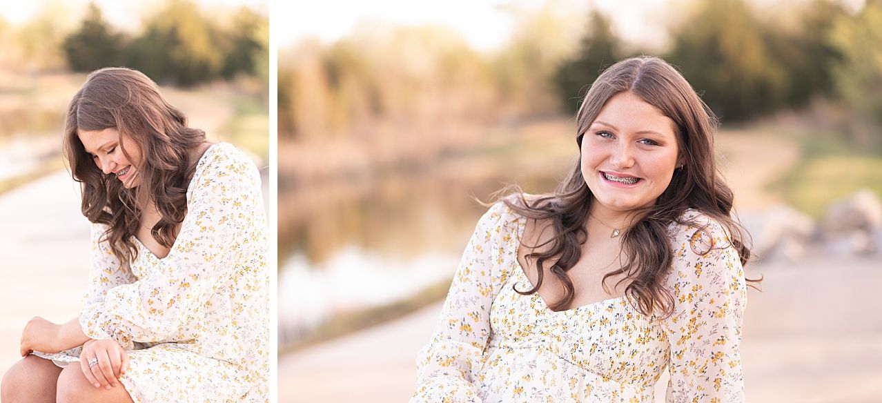 Senior Girl in Spring Field and Cap and Gown by Bartlesville Photographer Kristi Bray