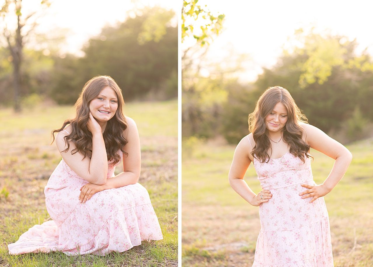 Senior Girl in Spring Field and Cap and Gown by Bartlesville Photographer Kristi Bray