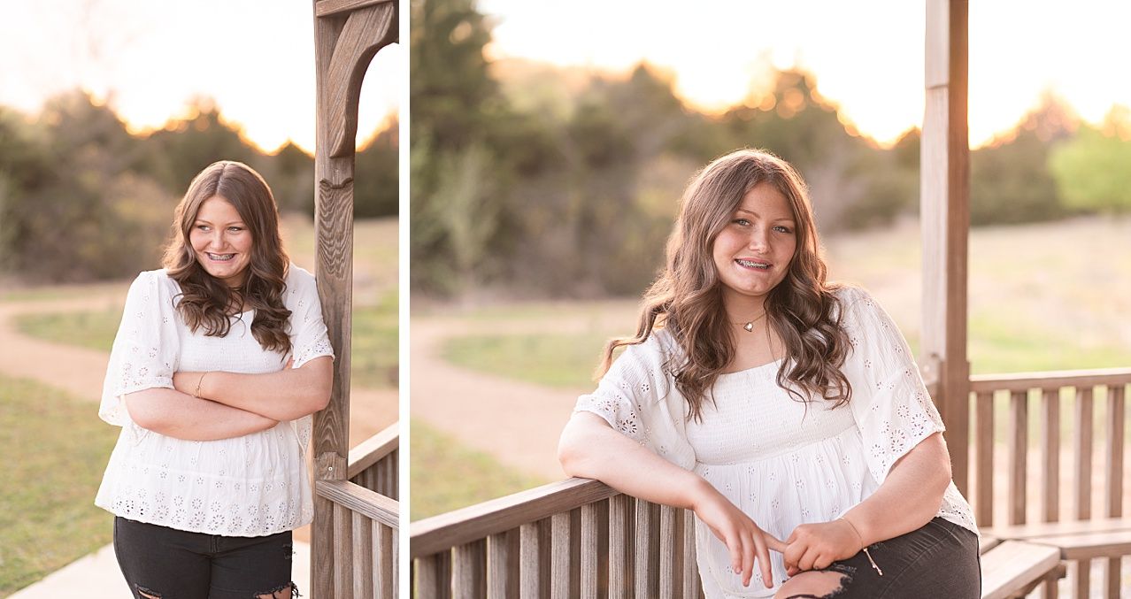 Senior Girl in Spring Field and Cap and Gown by Bartlesville Photographer Kristi Bray
