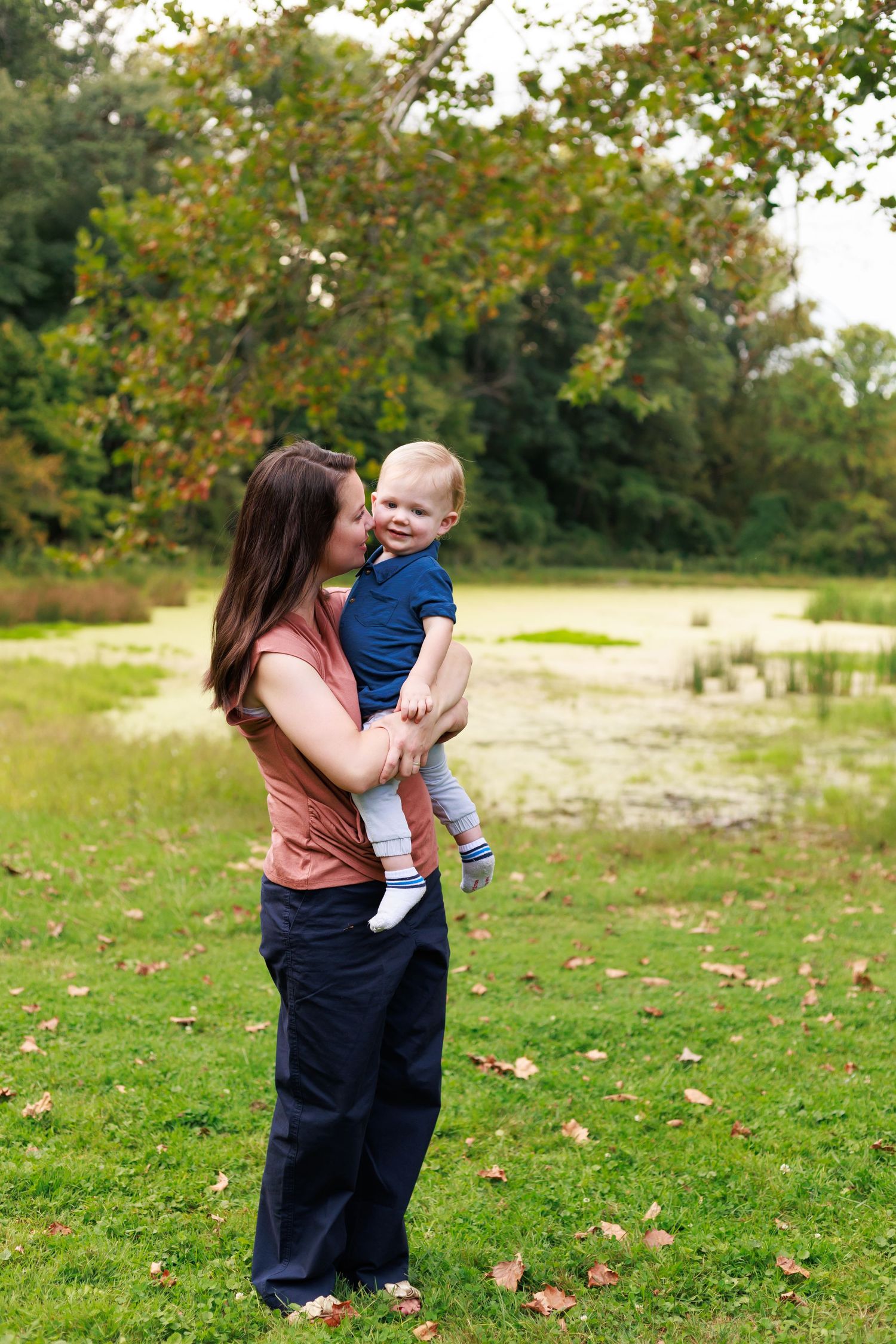mama cuddling her little boy in our Cuyahoga Valley National Park family session