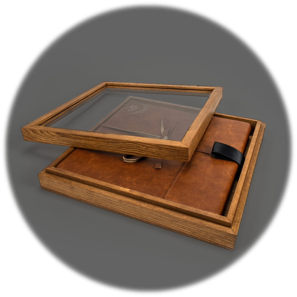 example album box wood with acrylic lift