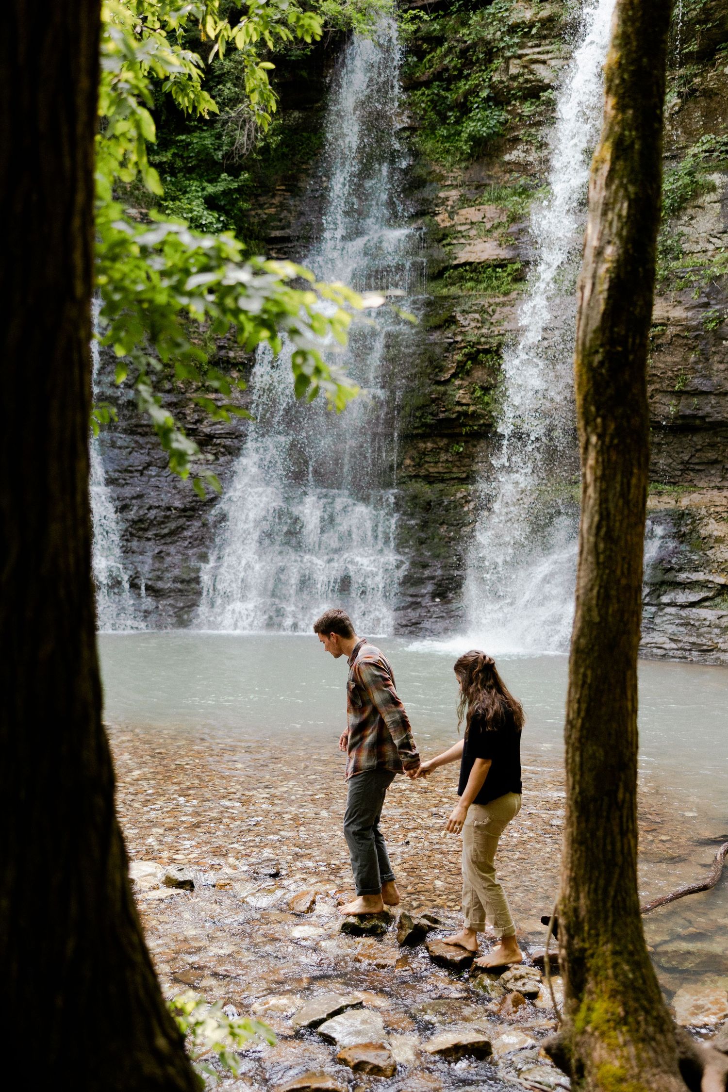 triple falls Ponca arkansas couples session