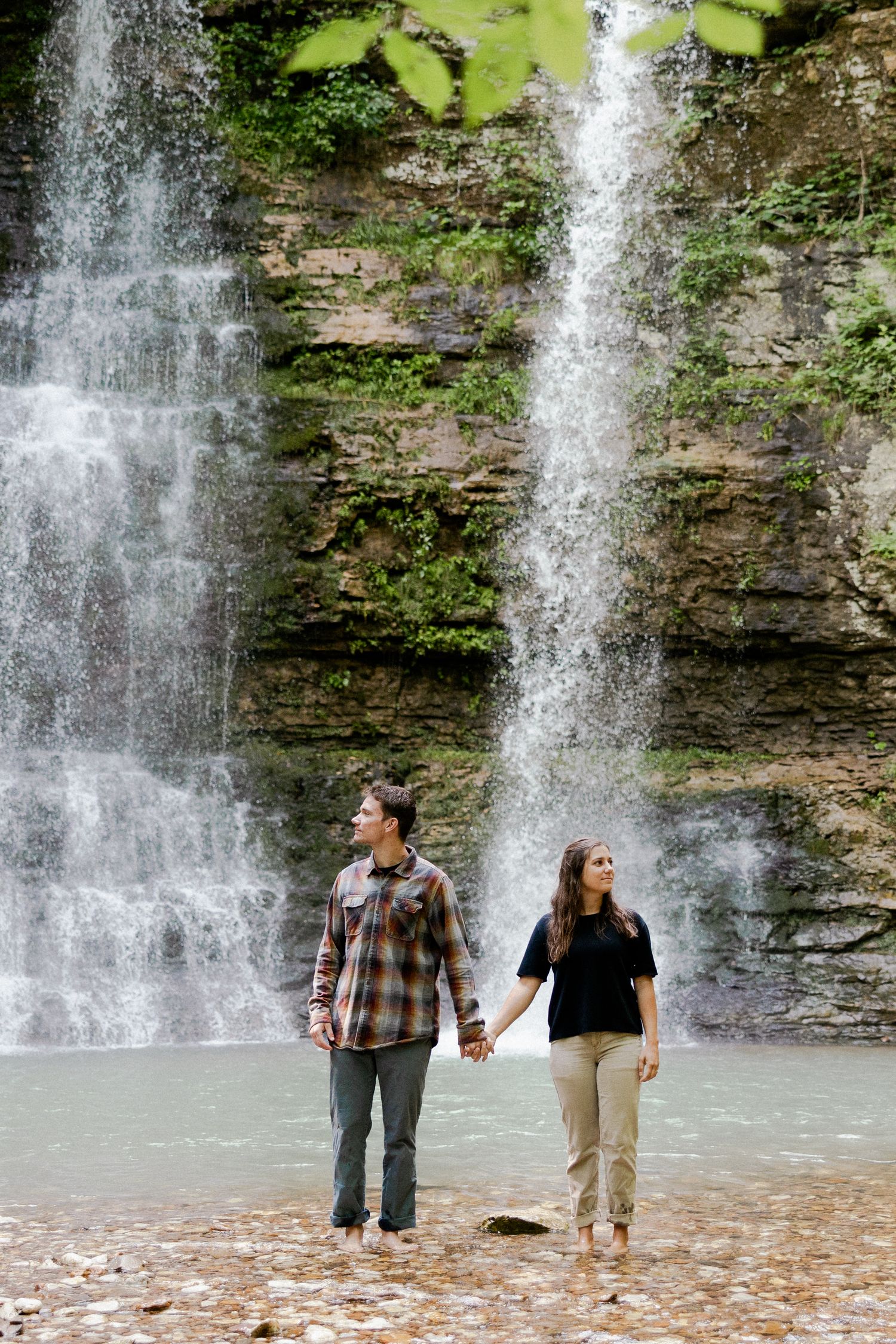 triple falls ponca arkansas engagement session