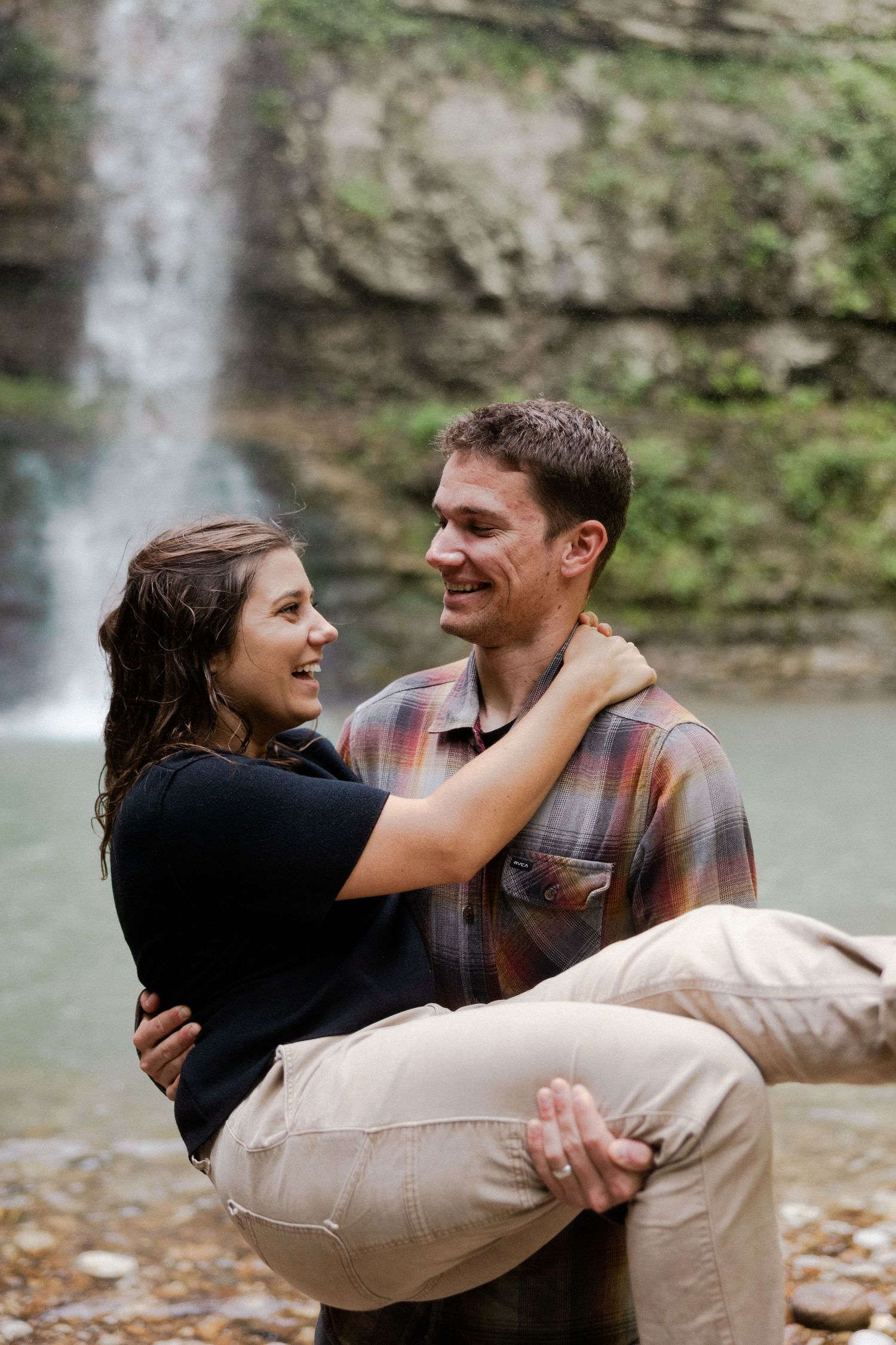 triple falls ponca Arkansas engagement photographer